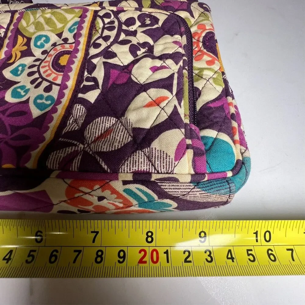 Vera Bradley Crossbody Bag Plum Crazy Pattern Quilted Purse Purple Floral Boho